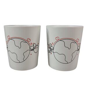 Human Touch 2 Mug Set Treat It With Love Soulmates Long Distance Romance Globe